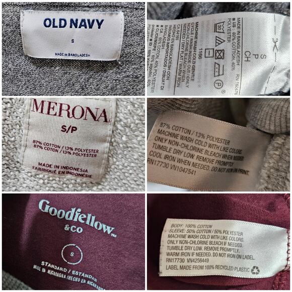 3 Long Sleeve Shirts Men's Small Vneck Sweater tshirt Deer Sweatshirt Gray Red - Picture 2 of 4